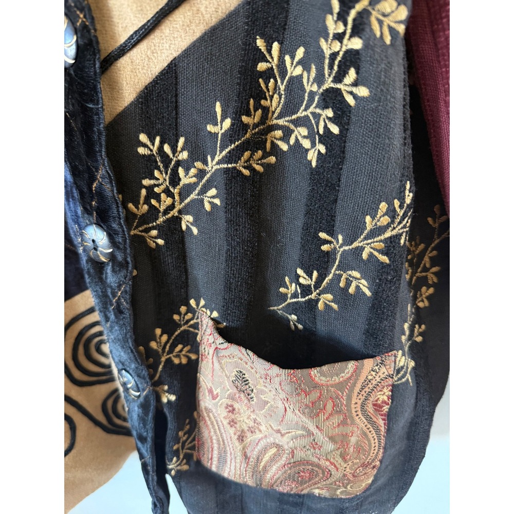 Indigo Moon Patchwork Jacket M Paisley Embroidery… - image 5